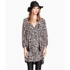 H&M Zebra Print Satin Tunic Dress