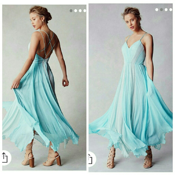 Blue Chiffon Maxi Dress