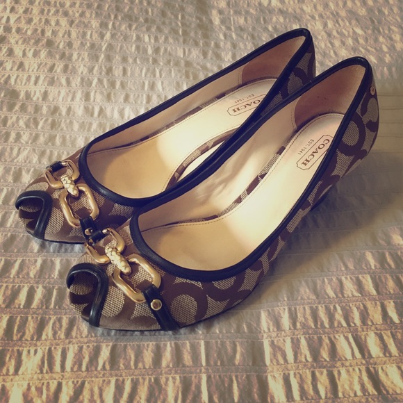 Coach Open Toe Wedge