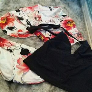 2 piece bathing suit bottoms and cover up