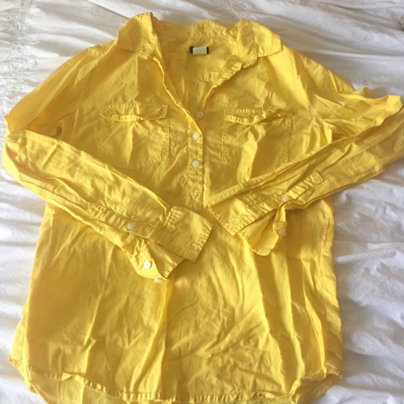 J. Crew half button down - yellow
