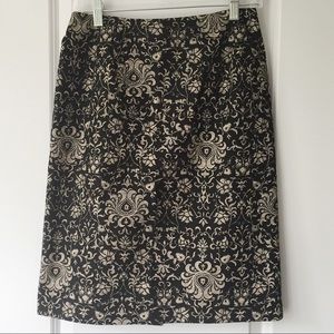 Talbots black and gold a-line skirt