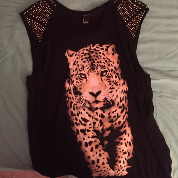 Forever 21 leopard tank top