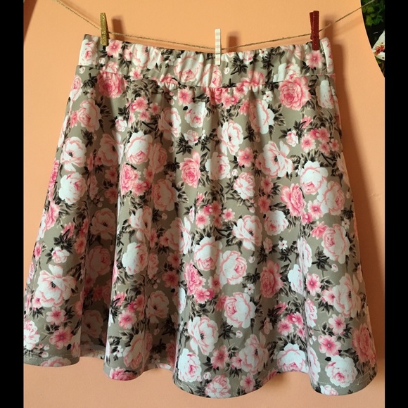 Flowered Skater Skirt