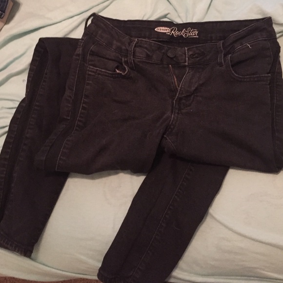 Black denim stretch jeans