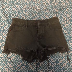 Dark green Brandy Mellvile denim shorts
