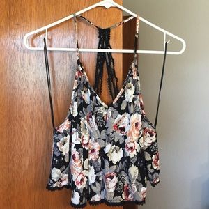 Lucca Floral Crop Top size: large