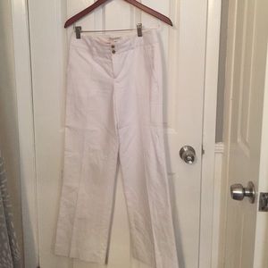 White linen pants
