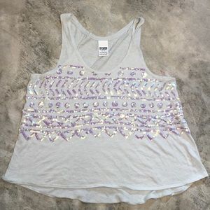 Victoria's Secret PINK Sequins Tank Top