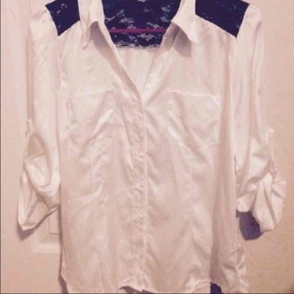 Black & White Button Up Blouse