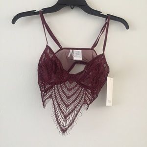 Tobi Lace Wine Bralette