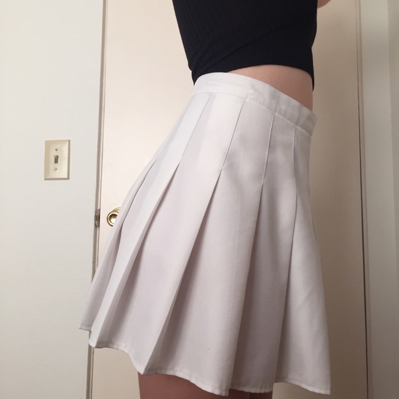 white AA tennis skirt