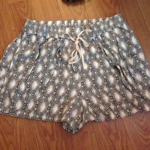 flowy patterned shorts