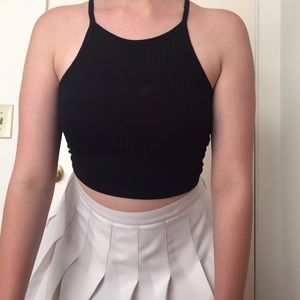 ribbed black halter
