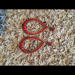 Orange Dangling Earrings