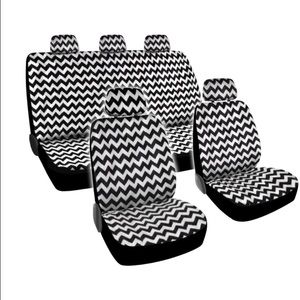 Black and white zig zag interior