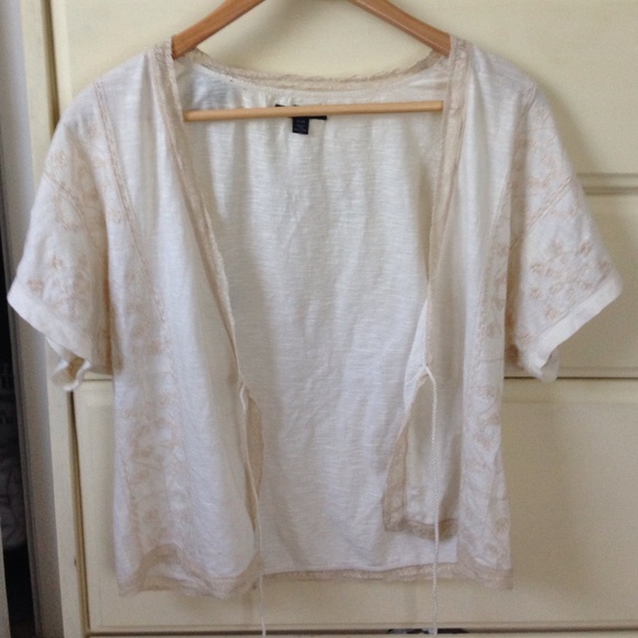 Cream embroidered cardigan