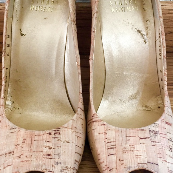 Stuart Weitzman Cork Peep Toe Pumps - Picture 3 of 3