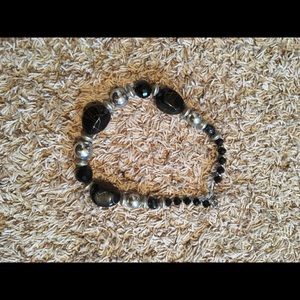 Black and silver choker necklace