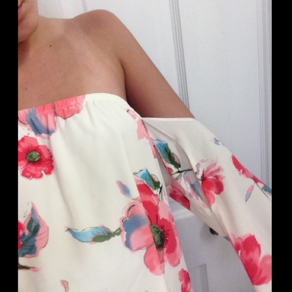 off the shoulder floral dress