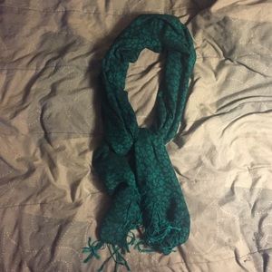 Turquoise cheetah print scarf