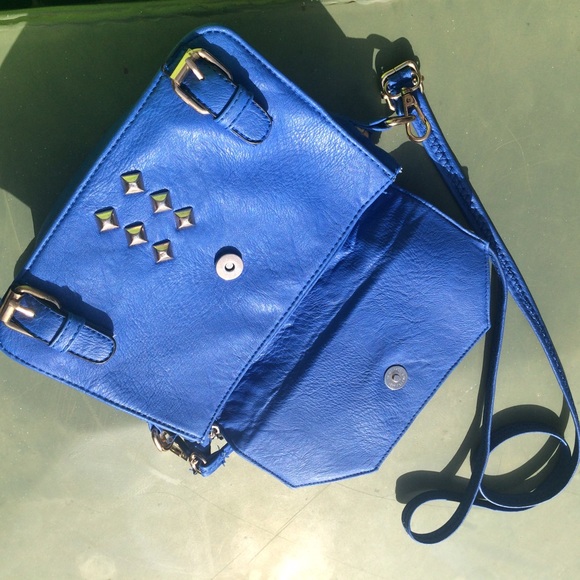 Bags Blue And Gold Cross Over Purse Poshmark