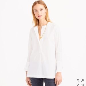 J. Crew collarless poplin popover shirt