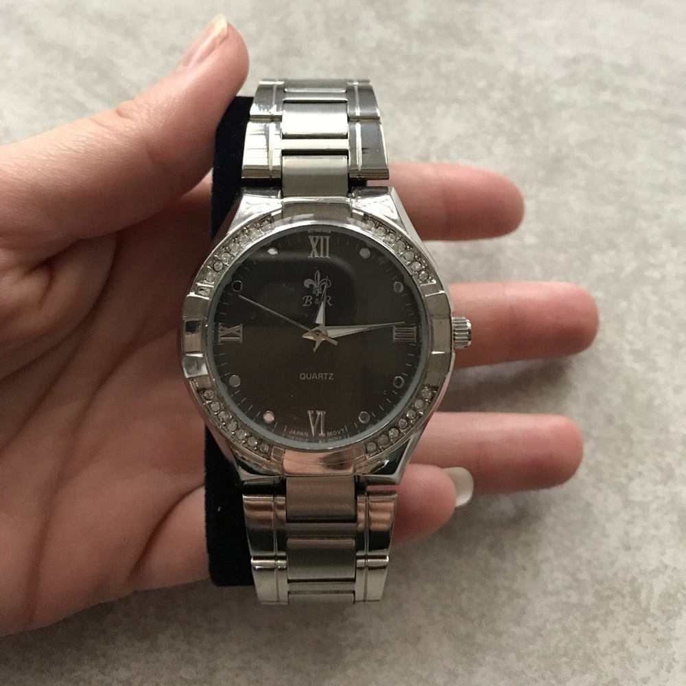 Silver link watch