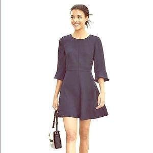 Banana Republic Flutter-Sleeve Dress (Navy)