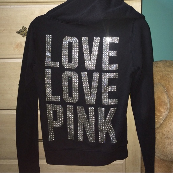 PINK Victoria's Secret Tops - VS PINK bling zip-up hoodie