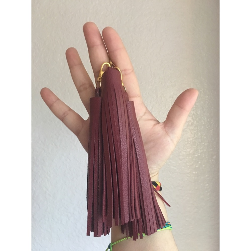 Oxblood Leather Tassels