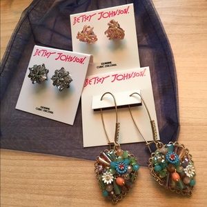 Betsey Johnson Earring Set of 3 pieces