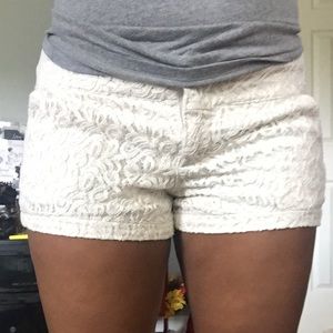 Cream lace shorts