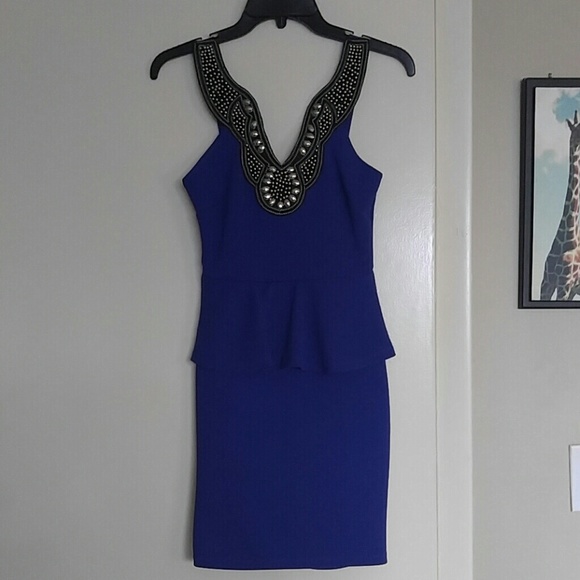 👇 💙 GORGEOUS Royal Blue Peplum Dress!!
