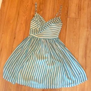Blue and white stripe sundress.