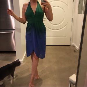 Beautiful green and blue ombre dress BCBG Max
