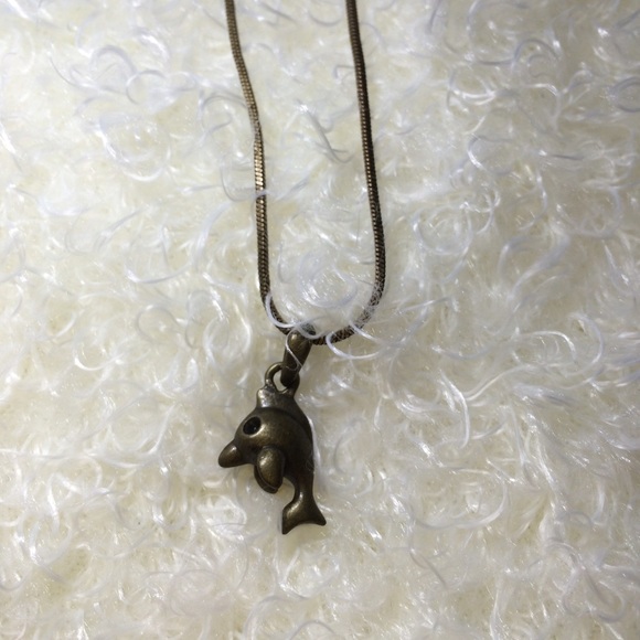 Bronze Finished Dolphin Pendant and Necklace