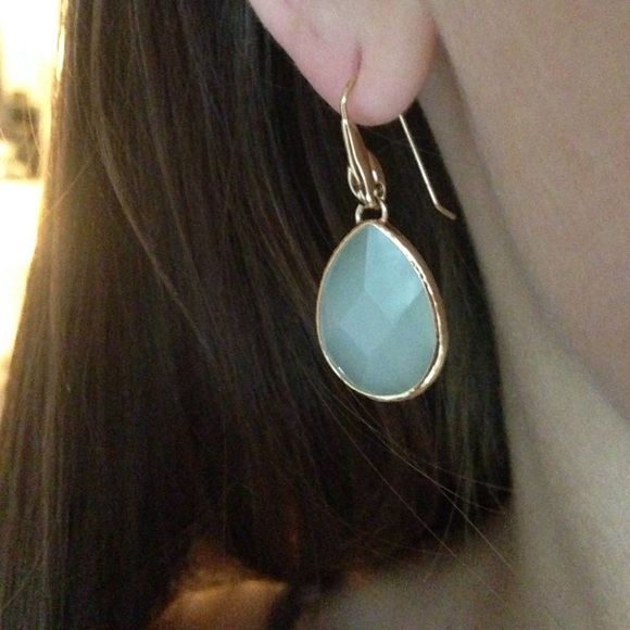 Stella & Dot mint green drop earrings