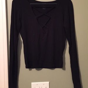 Black Criss Cross top