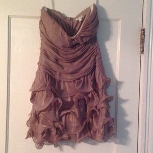 Skin tone/ neutral ruffled dress