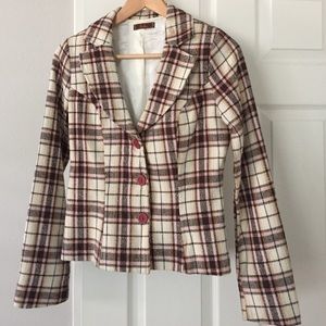 Twill plaid blazer