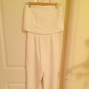 White strapless jumpsuit
