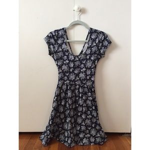 Navy Dress with Blue Flowers