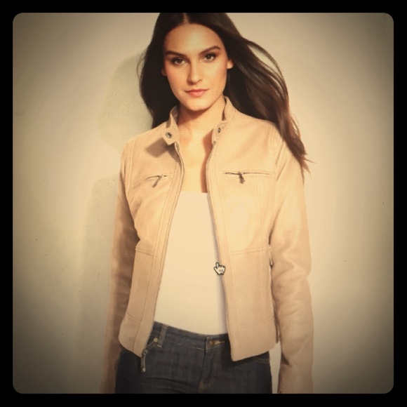 Michael Kors Beige Leather Jacket <Sold Out>