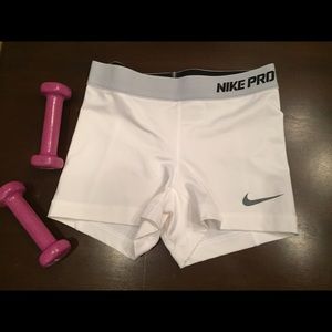 Nike pro white spandex