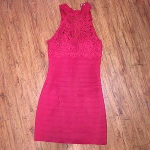 Sherri Hill Halter Top Short Red Dress