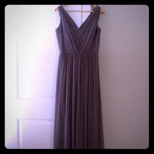 Dessy Collection Charcoal Gray Bridesmaid dress