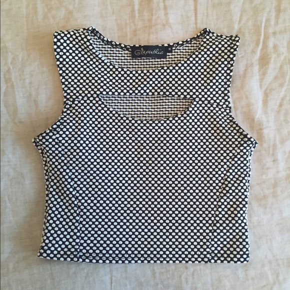 Black and white cut out crop top