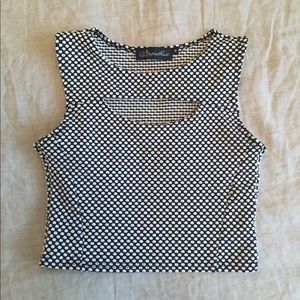 Black and white cut out crop top