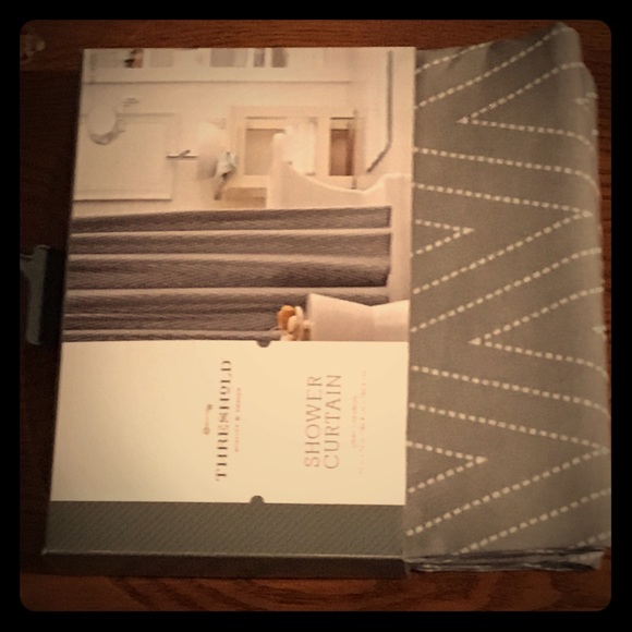 Grey brand new shower curtain